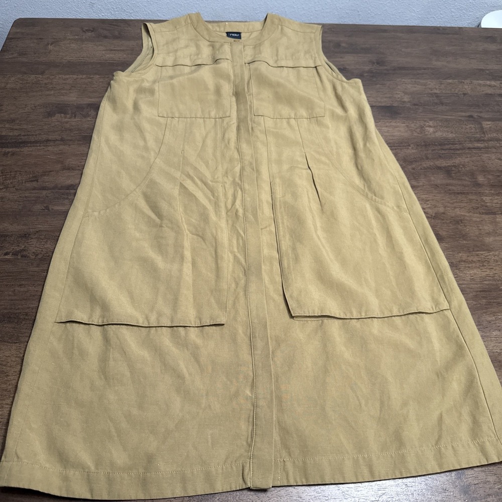 Nau‎ Women's Linen Blend Sleeveless Dress Large
